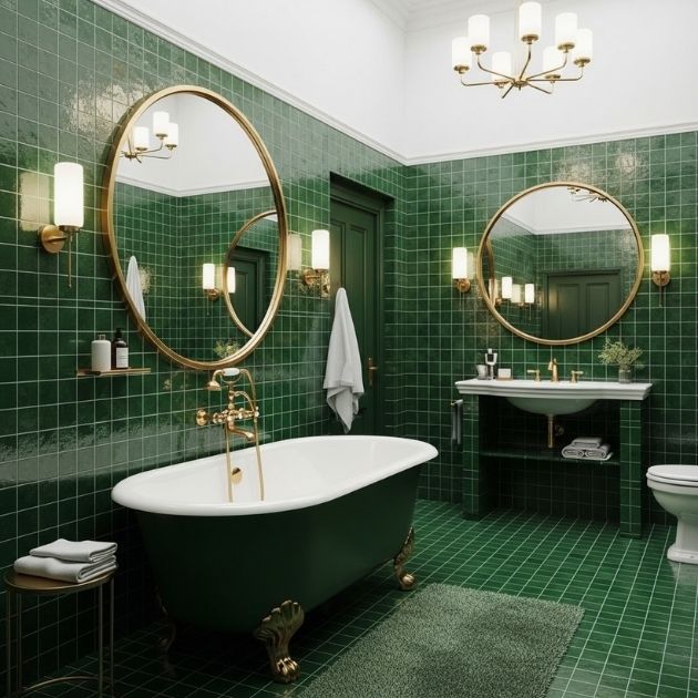 22 Stunning Green and Gold Bathroom Ideas for a Luxe Refresh