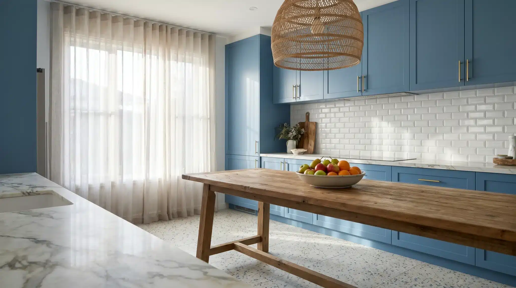 7 Calming Textures You Add to Blue Kitchens - Seed Sheets