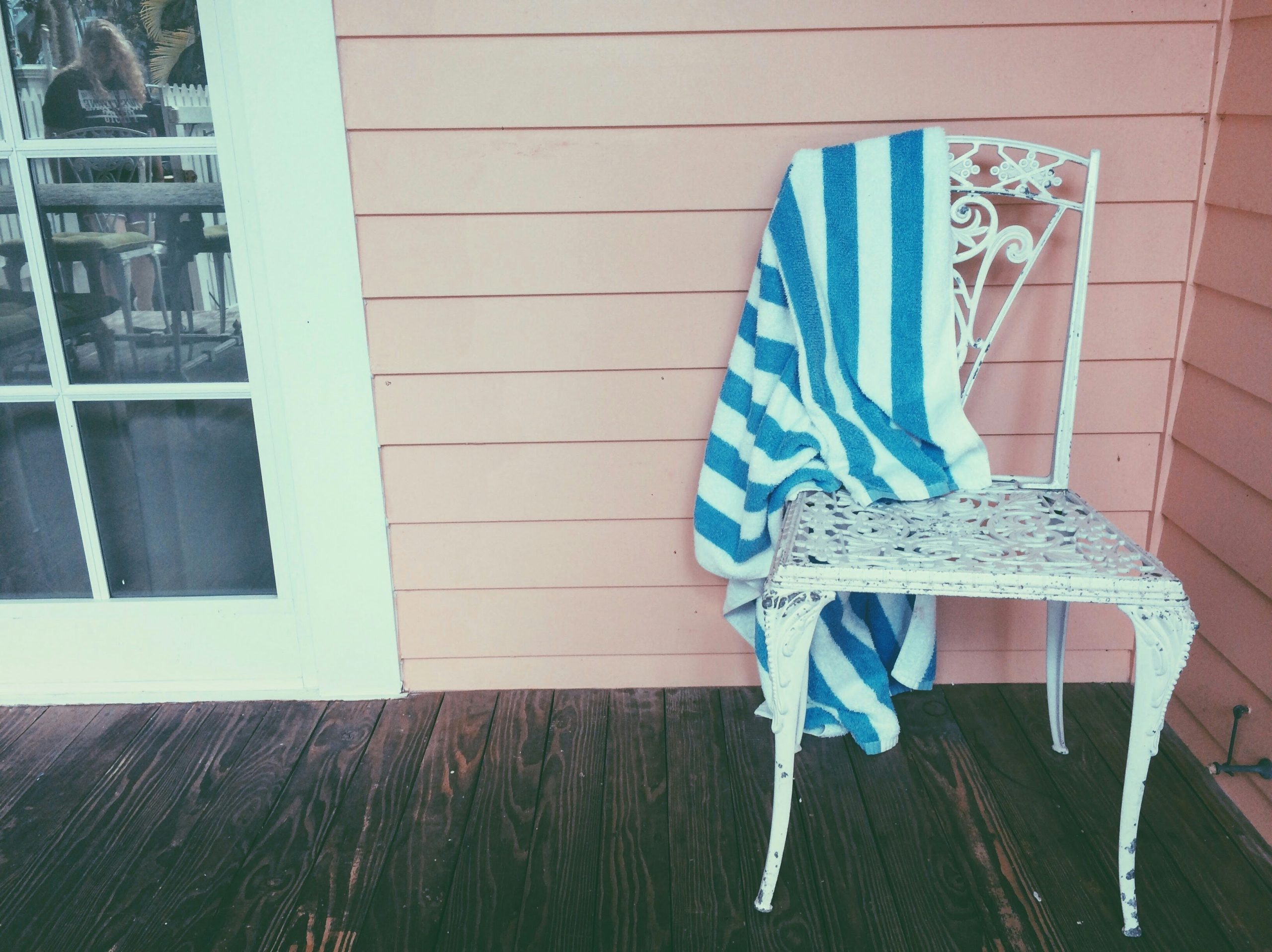 a chair with a flag on it
