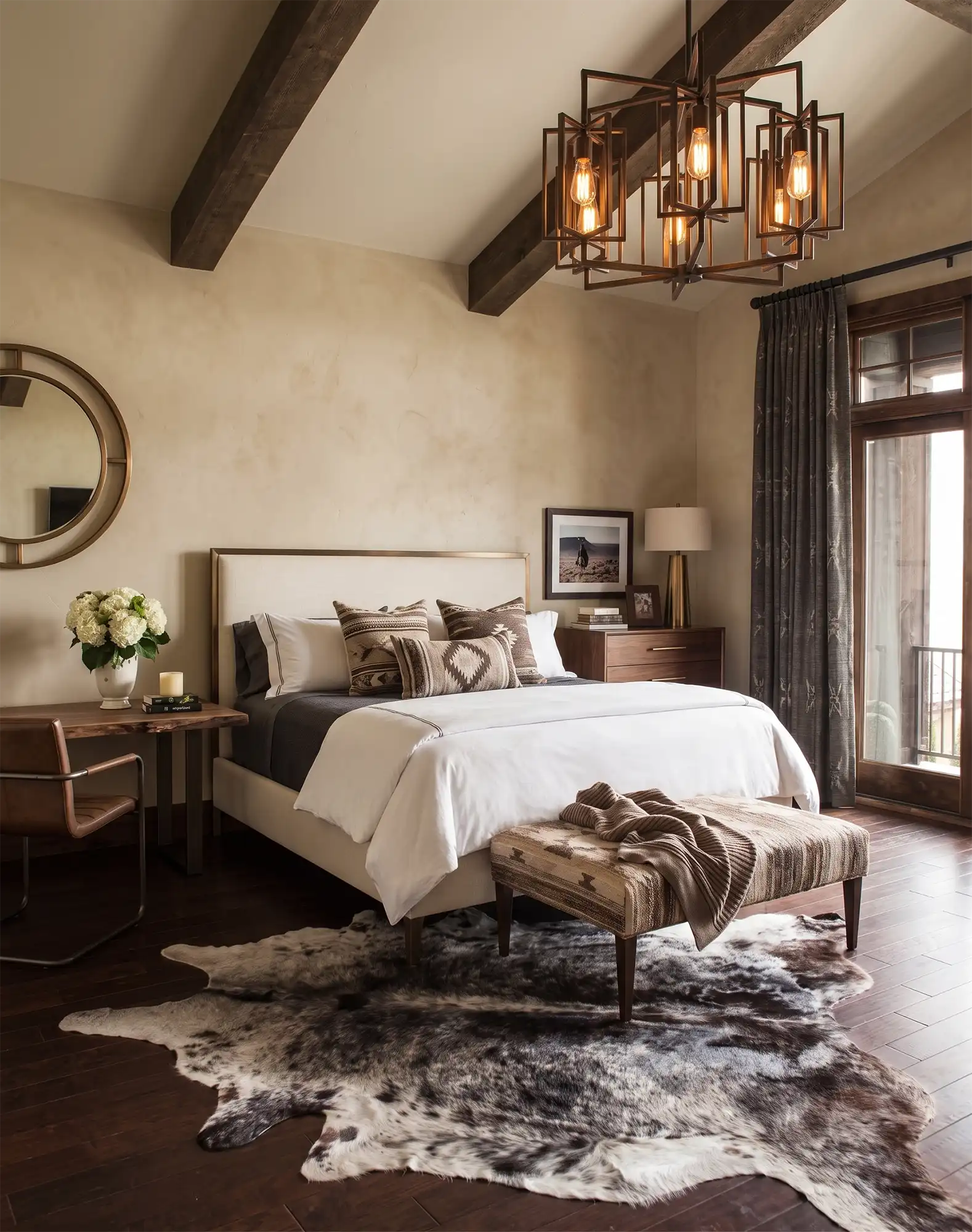 A Cowhide Rug In Your Bedroom: Sizing, Placement & Modern-Western Ideas | Shine Rugs