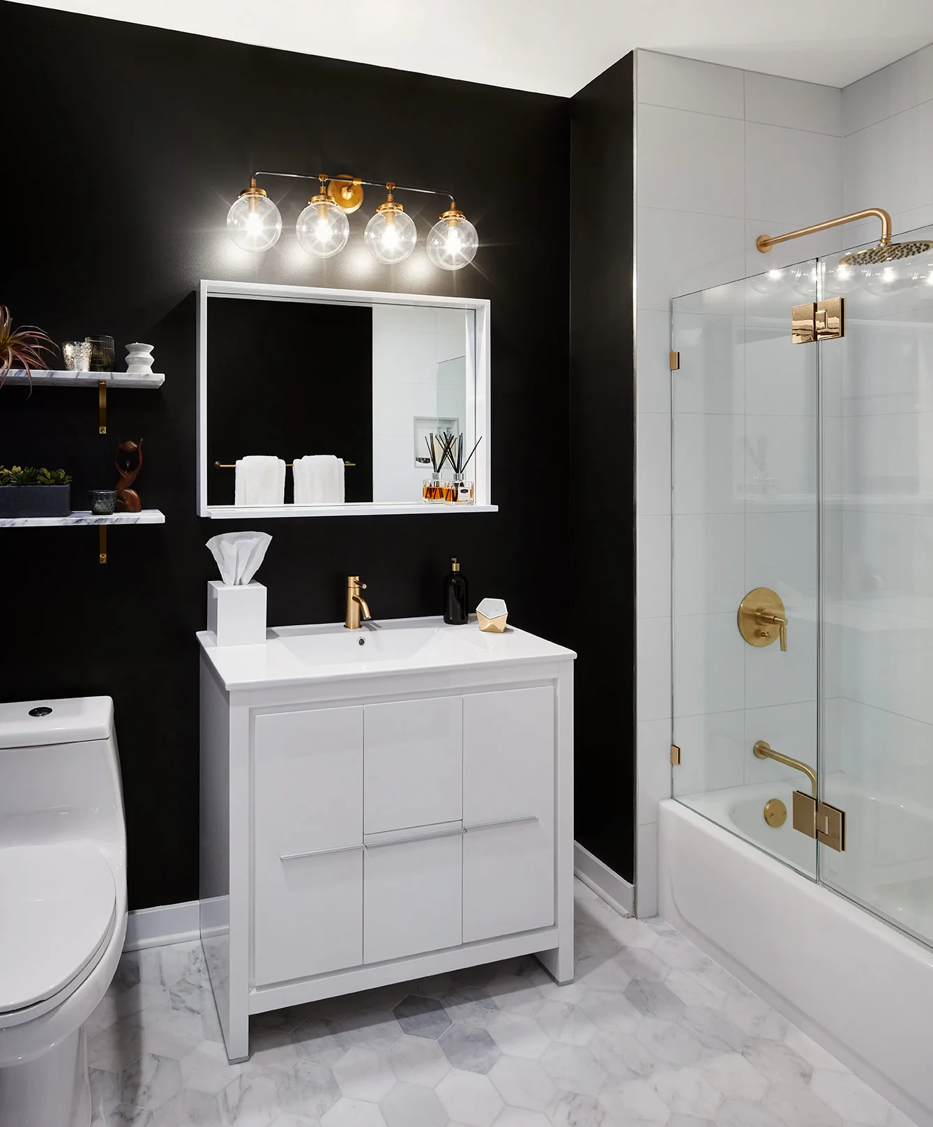 Black and White Bathrooms | DGI Design x Build