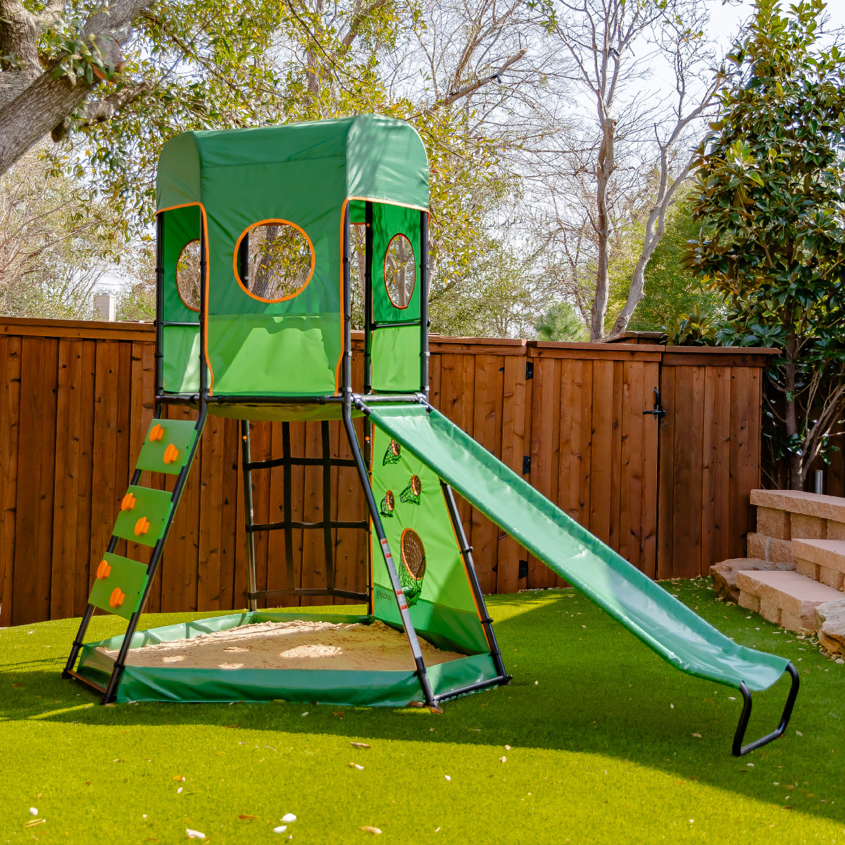 Climbing Frame Large Garden Play Equipment SummitPro Climbing Tower With Slide