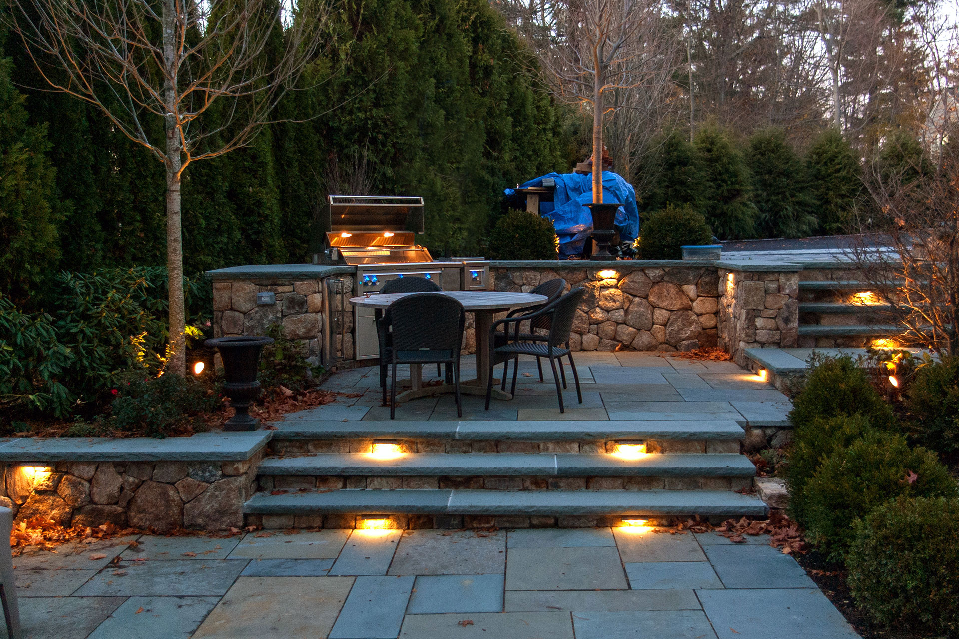 Exterior Landscape Lighting in Boston | a Blade of Grass