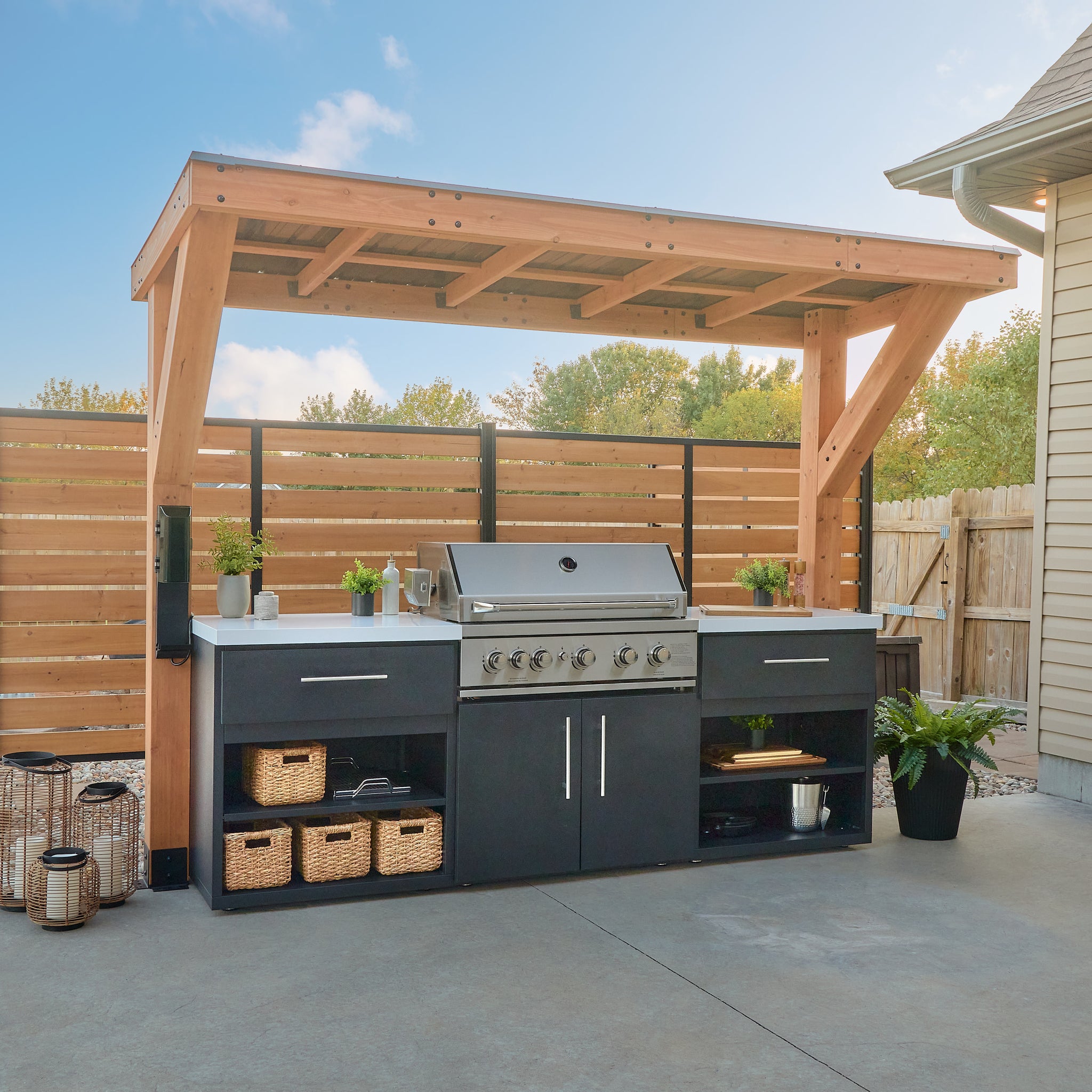 Garden Covered Outdoor Grilling Station Ideas BBQ Shelter Ideas: 10 Covered Cooking Spaces Gardeningetc