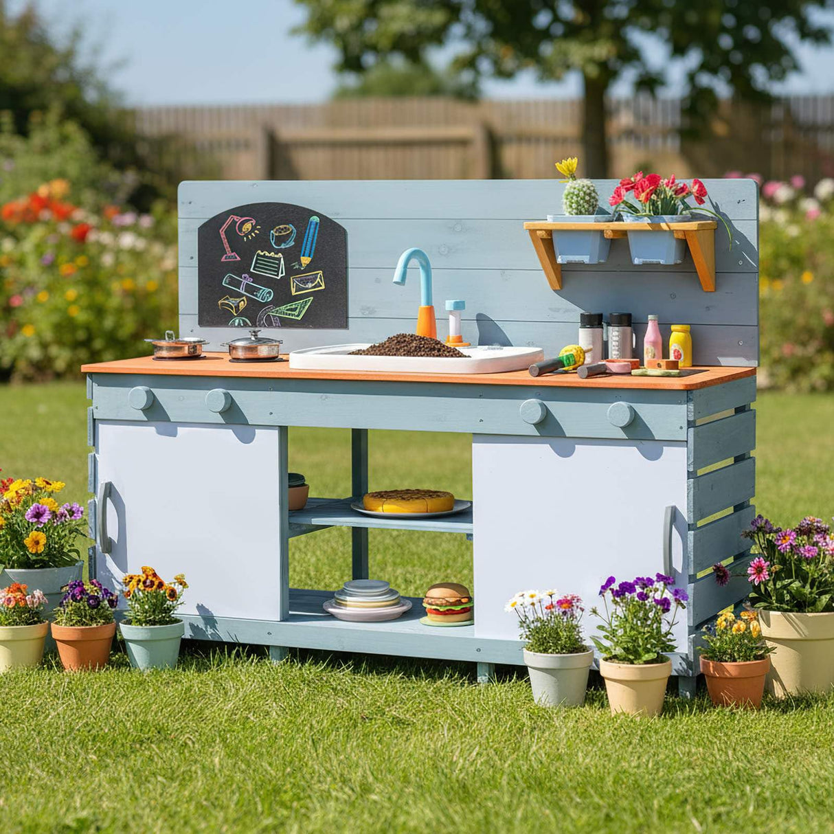 Garden Outdoor Play Kitchen Sets Wooden Mud Kitchen Outdoor Toy Play Kitchen Set For Kids Pretend