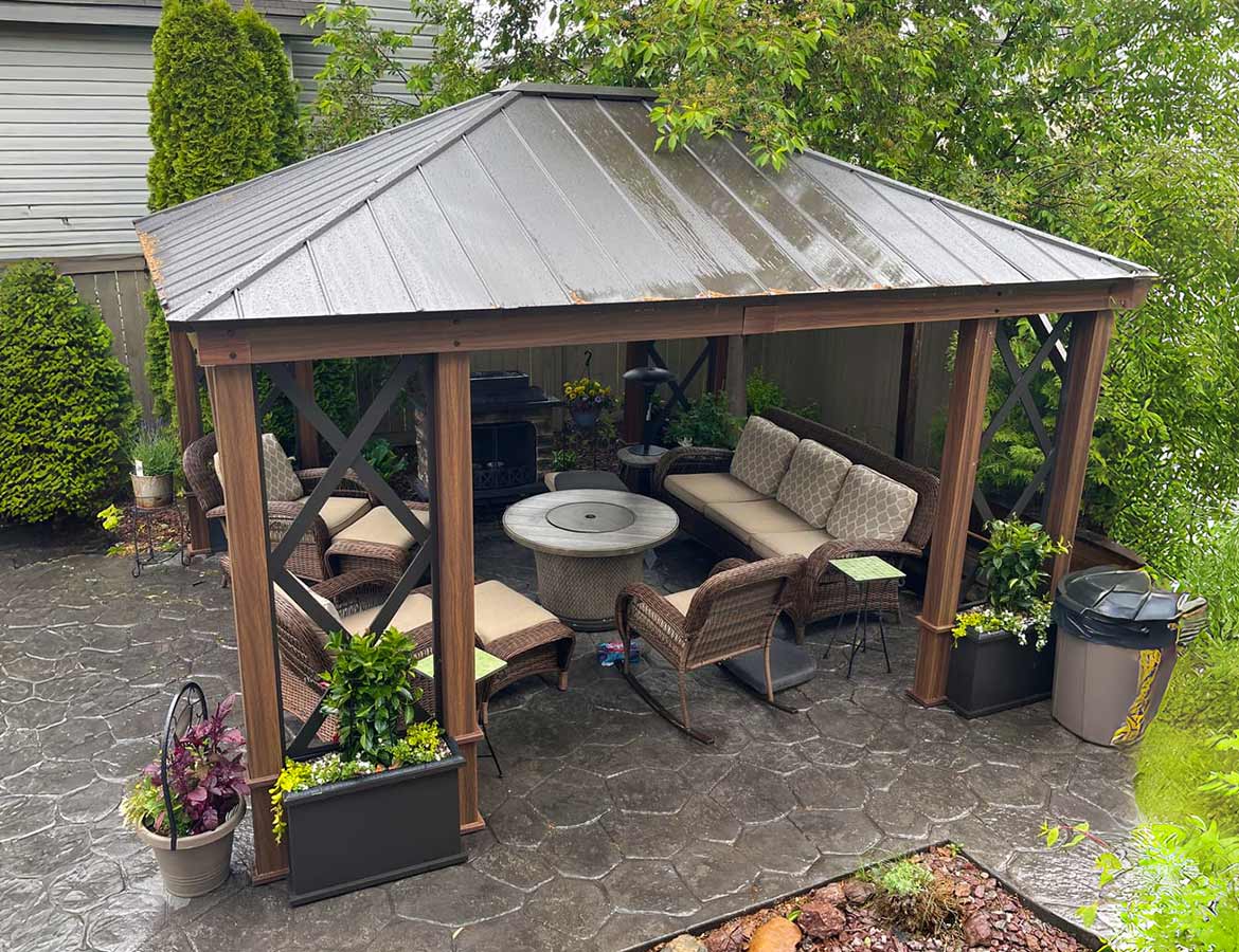 Gazebos with Privacy Screen& Planters for a Perfect Backyard – SUNJOY