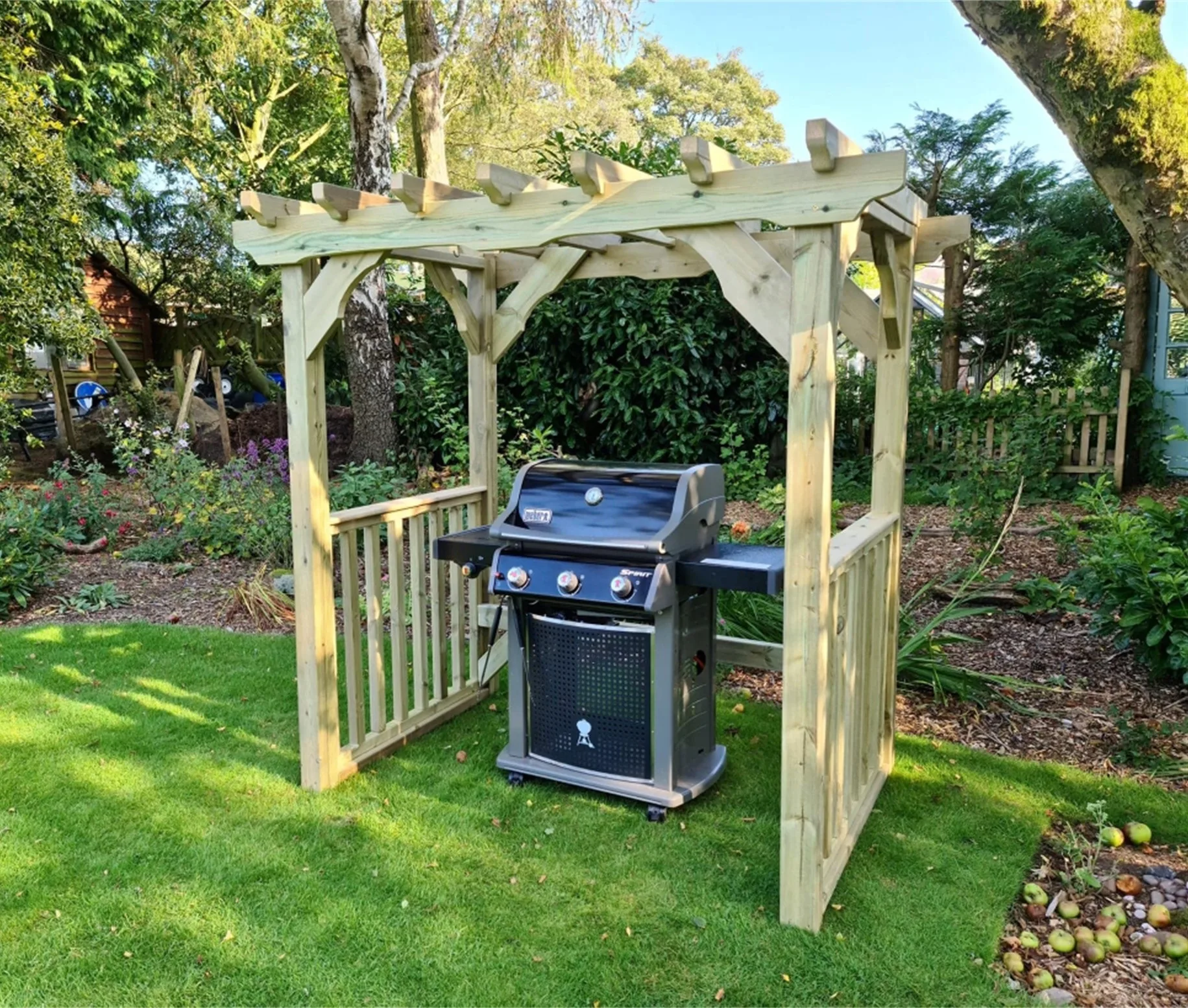 Lilly BBQ Shelter - Green Olive Firewood
