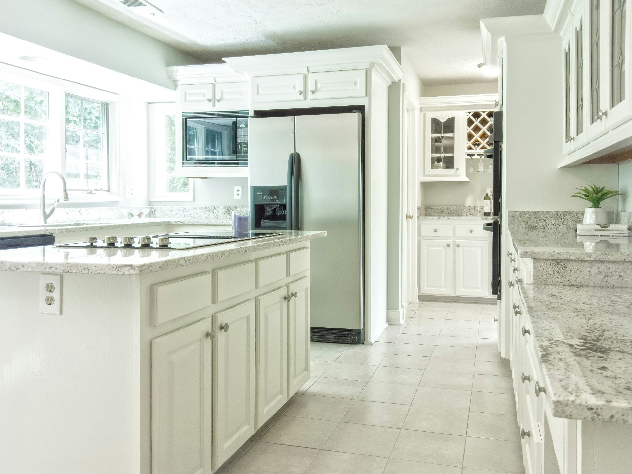 Luxury Kitchen and wine nook in bright sunlight Credit: @upgradeur_life