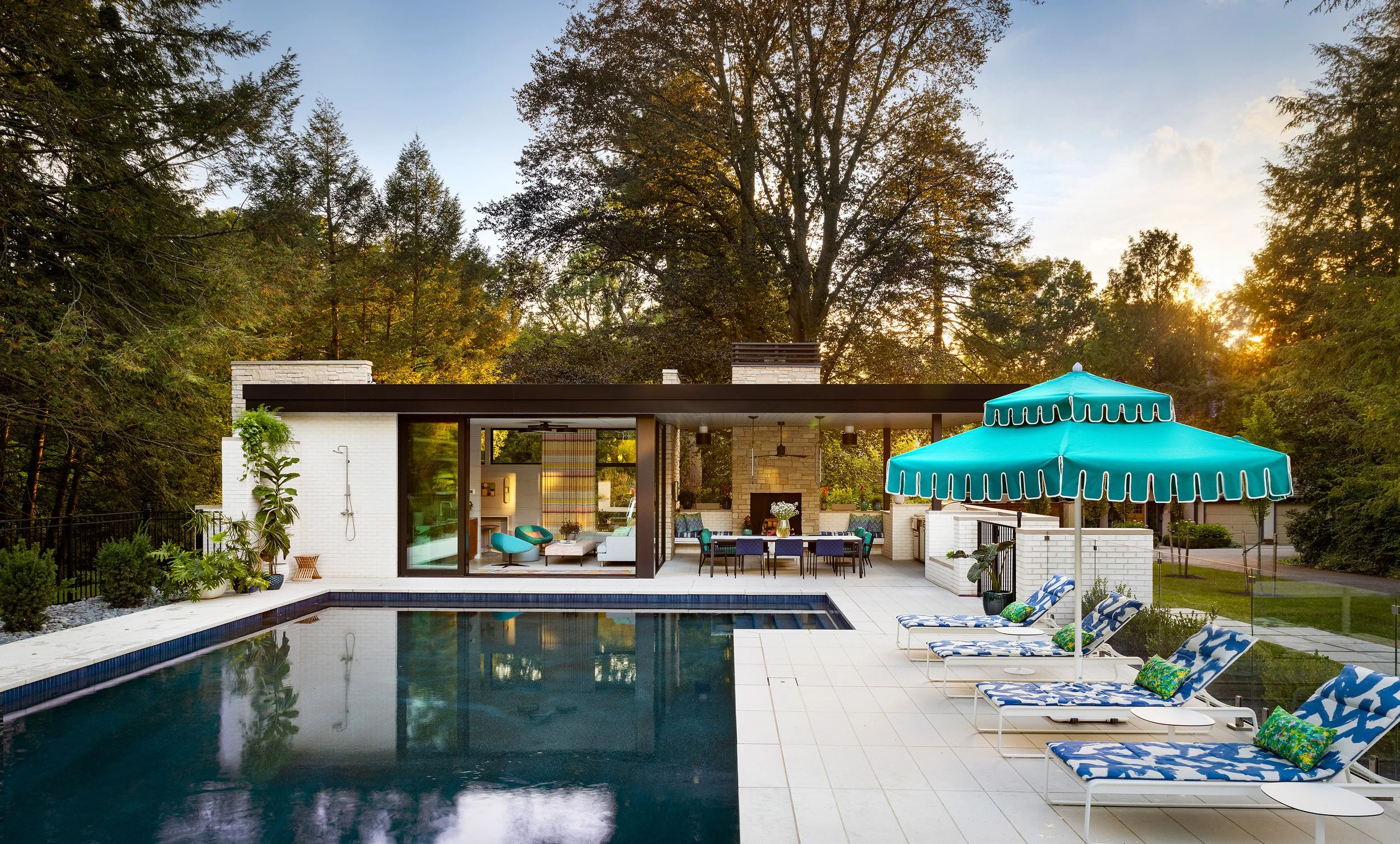 Mid-Century Pool House in Pittsburgh — Betsy Wentz Interior Design