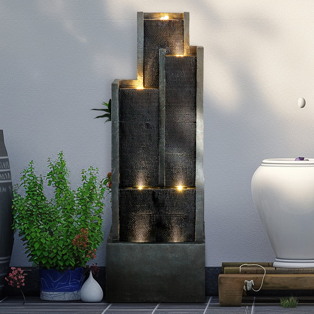 Modern Tiered Water Fountains | Contemporary Outdoor Features – Water Fountain online