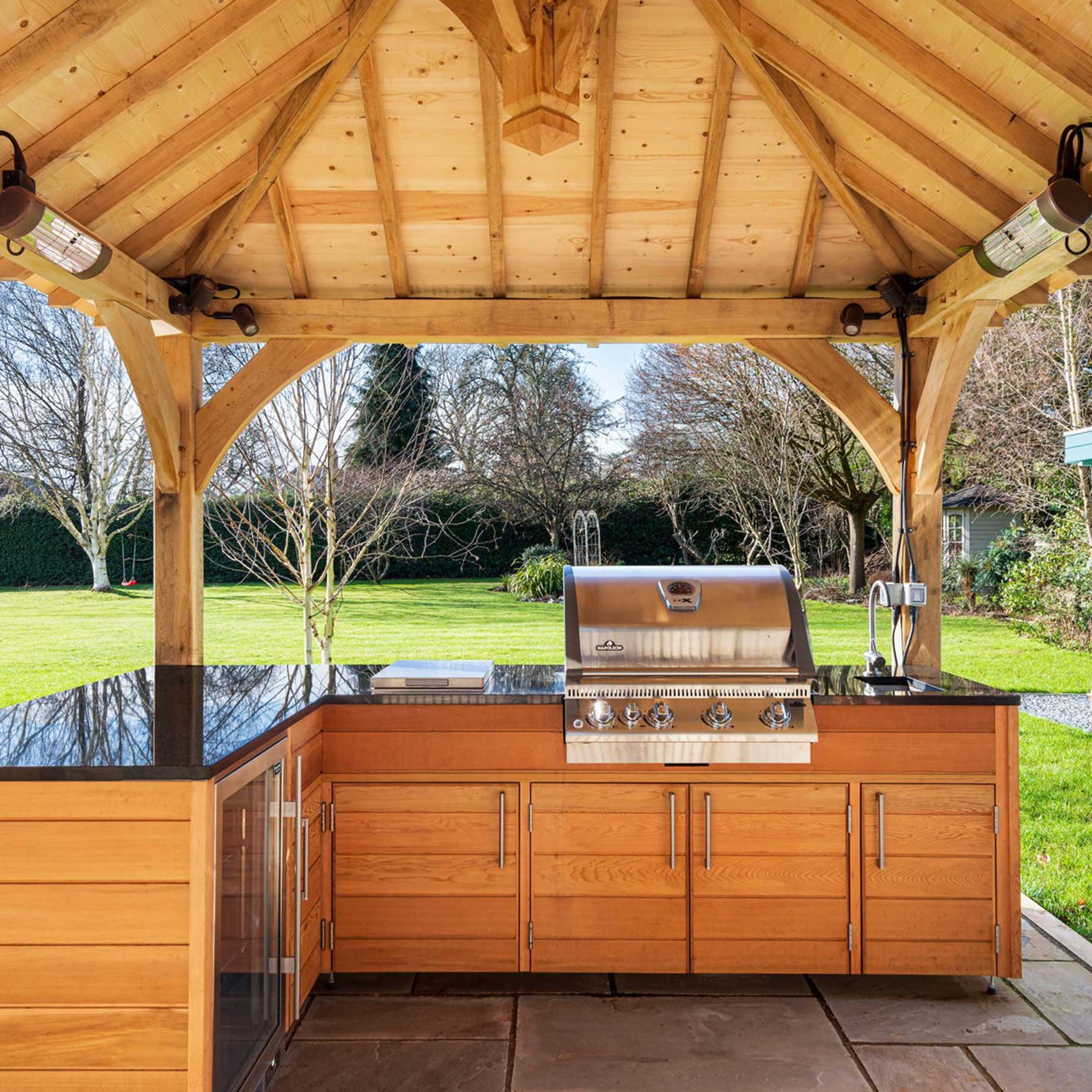 Pergola Bbq Area Designs Modern Backyard BBQ Haven With Fire Pit And Pergola