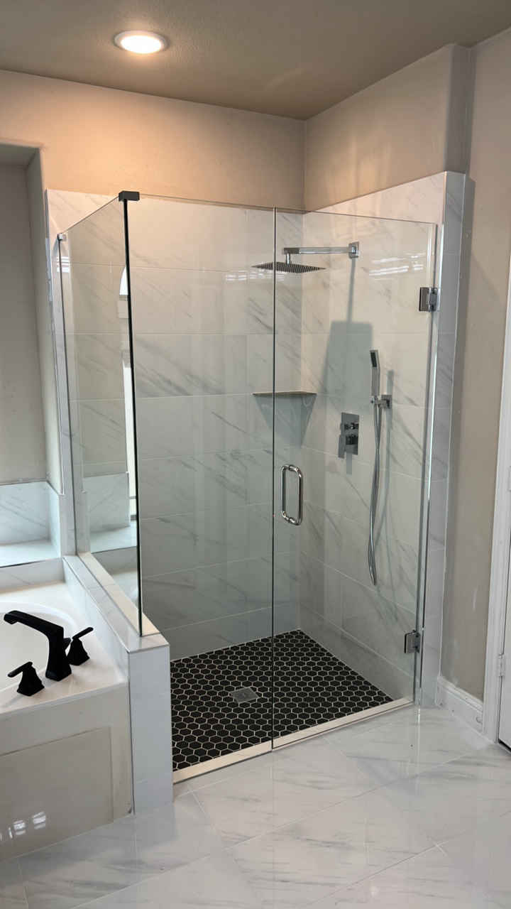 Pony Wall Showers Glass Install Gallery - Elite Shower of Plano