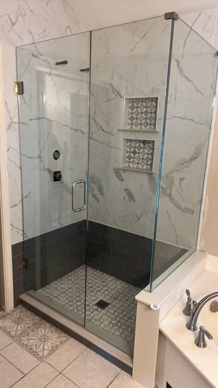 Pony Wall Showers Glass Install Gallery - Elite Shower of Plano