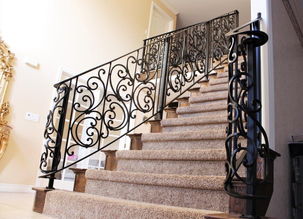 Romantic Wrought Iron Stair Rail - Great Lakes Metal Fabrication