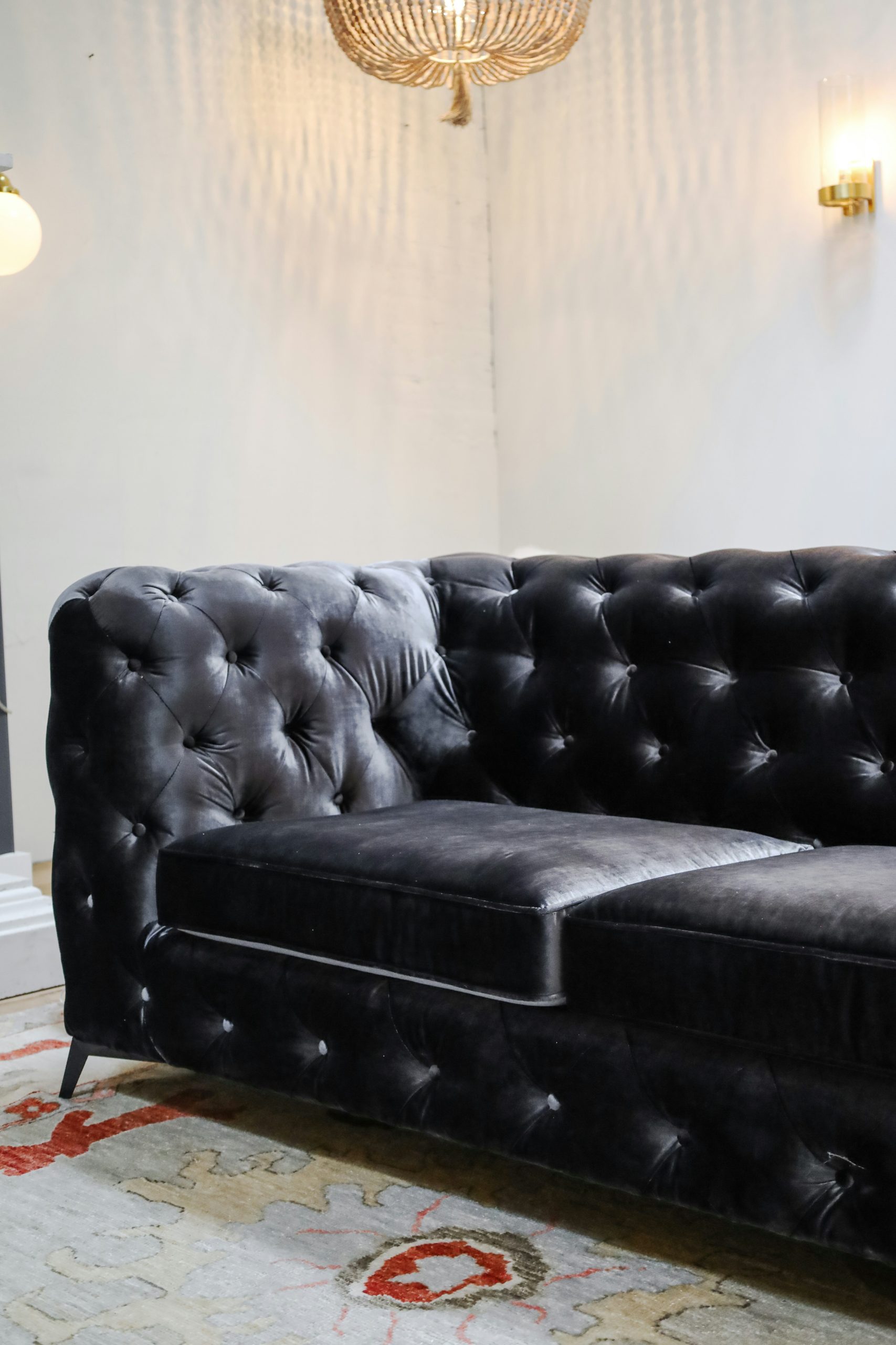 Velvet Chesterfield Sofa Couch Chair
